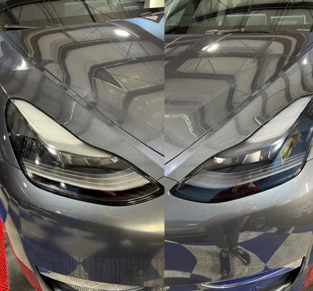 TESLA Y HEADLIGHT PPF TINT 