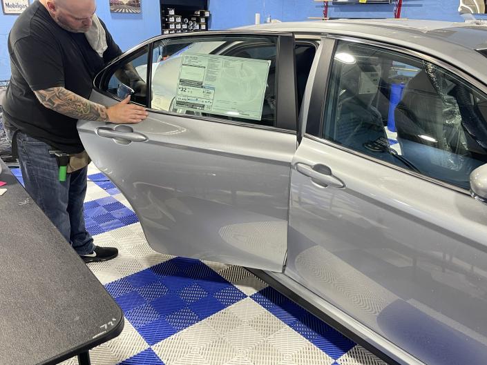new Camry getting tint before delivery 
